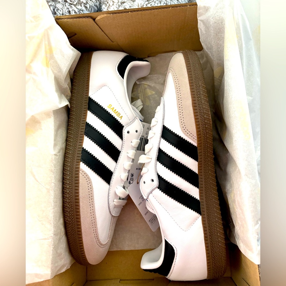 adidas Samba White and Black Sneakers